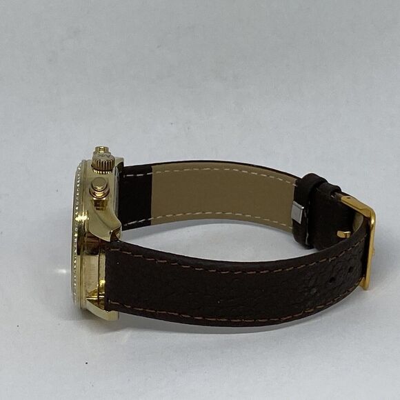 Michael Kors Ritz MK6328 Women Brown Leather Gold Analog Dial Quartz Watch Y214 - Picture 9 of 12